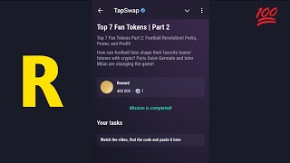 Top 7 Fan Tokens Part 2  Tapswap Code [upl. by Surdna380]