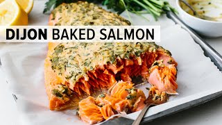 DIJON BAKED SALMON  my favorite easy salmon recipe [upl. by Ariik]