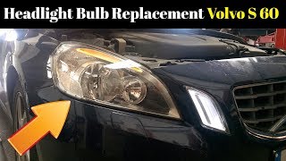 Volvo S60 Headlamp Bulb Replacement 2010  2014 [upl. by Roper]