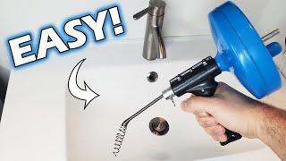 How To Unclog Bathroom Sink Drain Drum Auger [upl. by Pirzada]