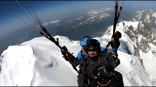 Posé sommet Mont Blanc en parapente biplace [upl. by Caruso]