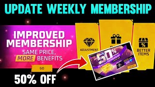 50 Off Weekly amp Monthly Membership In Free Fire  Monthly Membership Discount Event Free Fire [upl. by Snider]