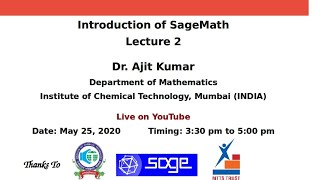 SageMath Lecture 2 [upl. by Ralfston]