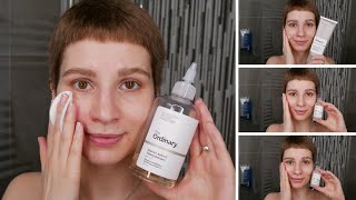 How to use The Ordinary Glycolic Acid Niacinamide and Alpha Arbutin  Full Demonstration on Face [upl. by Schultz653]