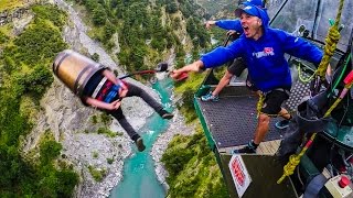 Bungy Jumping Party Behind The Scenes in New Zealand [upl. by Ati]