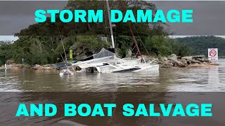 Storm damage and sunk boat salvage [upl. by Zetnauq]