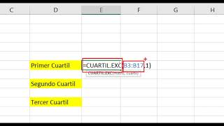 Calcular Cuartiles con Excel [upl. by Attenra642]