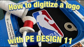 👨‍💻How to digitize a logo with PE DESIGN 11  Mighty Hoop  PR670E [upl. by Land]