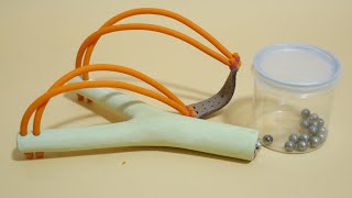 How to Make an Easy Survival Slingshot at Home DIY [upl. by Athalee346]