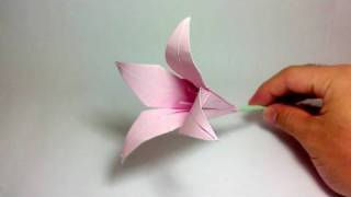 Origami Flower  Lily 100th video [upl. by Luis972]