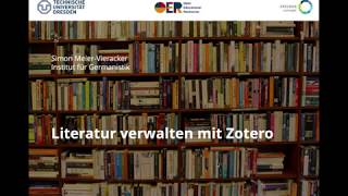 Literatur verwalten mit Zotero [upl. by Bordy]