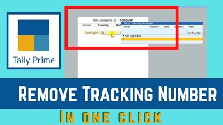 Disable Tracking Number in SalesPurchase invoiceTally PrimeTracking Number कैसे हटायें [upl. by Hansiain]