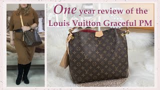 💛 Louis Vuitton Graceful PM  One year review 🤩 [upl. by Laamak994]