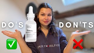 HOW TO PROPERLY USE THE ORDINARY NIACINAMIDE SERUM  Dos and Donts [upl. by Saisoj819]