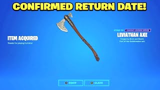 LEVIATHAN AXE CONFIRMED RETURN DATE IN FORTNITE SEASON 1 Fortnite Chapter 5 Season 1 [upl. by Byrann]