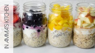 4 Quick amp Easy Overnight Oats Recipes [upl. by Amorete]