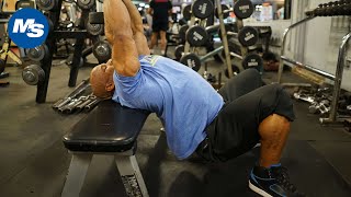 MampS Quick Tip How to Perform Dumbbell Pullovers w Victor Martinez [upl. by Lazor]