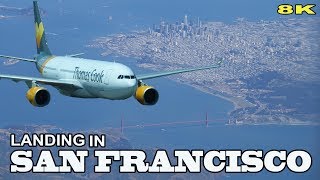 SAN FRANCISCO  LANDING IN INTERNATIONAL AIRPORT 8K [upl. by Innes]