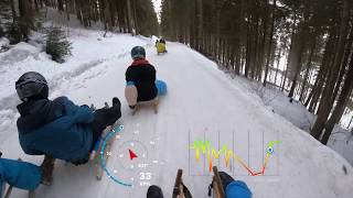 Bad Hindelang Rodeln 😱😎😣  blaue Piste mit Speed Anzeige [upl. by Aivekal]