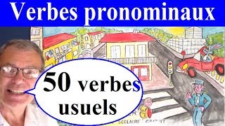 50 verbes pronominaux usuels et exemples en image  cm1 cm2 fle [upl. by Janeta]