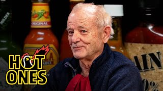 Bill Murray Doesn’t Flinch While Eating Spicy Wings  Hot Ones [upl. by Gamal]