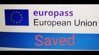 How to save the new format of Europass CV  How to Download Europass CV [upl. by Hallagan261]