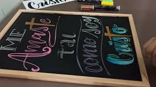 TUTORIAL Lettering en PIZARRA 🤯🤯 Difuminado con tizas 😍 [upl. by Moclam]