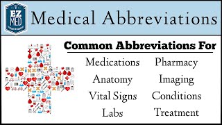 Medical Terminology List of Common Abbreviations Nursing USMLE [upl. by Eilasor]