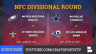 NFL Playoff Bracket NFC amp AFC Playoff Schedule Picture And Matchups For 2019 Divisional Round [upl. by Marquardt46]