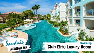 Crystal Lagoon SwimUp Club Elite Luxury Room SLX  Sandals Montego Bay  Walkthrough Tour amp Review [upl. by Aridan]