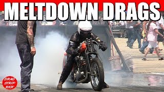 Motorcycles Nostalgia Drag Racing Meltdown Drags [upl. by Ebert530]