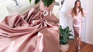 DIY Super Easy Silk Slip Skirt   PDF pattern available [upl. by Jemy]