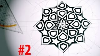 How To Draw Islamic Art  8 Phases Of The Moon 2 [upl. by Ody]