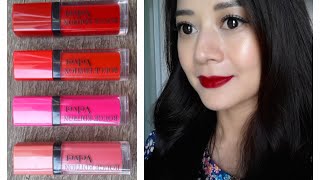 Bourjois Rouge Velvet Review amp Lip Swatches Reuploaded [upl. by Garrard]