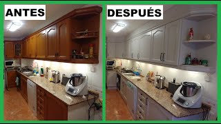 COMO PINTAR ARMARIOS MUEBLES DE COCINA SIN LIJAR HOW TO PAINT KITCHEN CABINETS WITHOUT SANDING [upl. by Miche664]