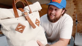 Learning How to Make a Waxed Canvas Roll Top Backpack [upl. by Aiuqram134]