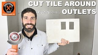 How to Cut Tile Around Outlets Easy Accurate Cuts [upl. by Hibben]