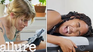 Getting My First Tattoo In 8 Steps  Ive Never Tried  Allure [upl. by Sedinoel612]