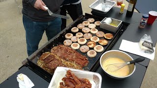 Breakfast on the BlackStone Griddle  The Hungry Man Special [upl. by Etnahs41]