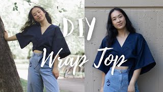 DIY Kimono Sleeve Wrap Top  EASY Sewing Tutorial [upl. by Midas]