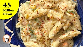 Pasta in White Sauce  White Sauce Pasta  Indian Style WHITE SAUCE pasta Recipe  Flavours Of Food [upl. by Iago]