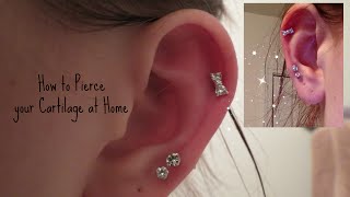 How I Pierced my Cartilage at Home Safely  Alyssa Nicole [upl. by Geoffry188]