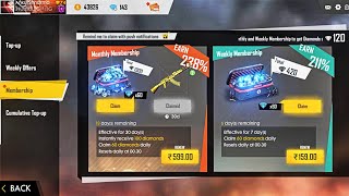 How To Buy Both Weekly Membership amp Monthly Membership Together  Free Fire [upl. by Balfour529]