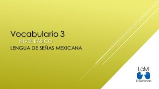 VOCABULARIO 3 BÁSICO Lengua de Señas Mexicana [upl. by Ver]