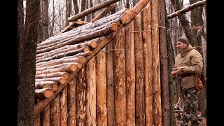 Bushcraft camp  permanent shelter construction 2021  part 1 [upl. by Augustus]