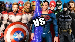 THE AVENGERS ENDGAME SUITS vs JUSTICE LEAGUE  EPIC BATTLE [upl. by Anidal]