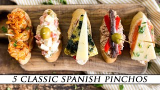 5 Classic Spanish Pinchos  Quick amp Simple Tapas Recipes [upl. by Mara312]