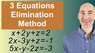 Solving Systems of 3 Equations Elimination [upl. by Aikemaj622]