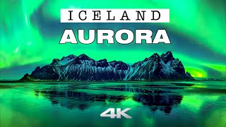 Northern Lights in ICELAND ★ Magical AURORA Borealis ★ Ambient Aerial 4K ► [upl. by Llehcor754]