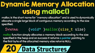 Dynamic Memory Allocation using malloc [upl. by Jeaz]